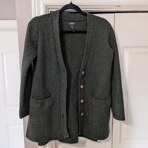 Eddie Bauer Olive Green Knit Button Cardigan
